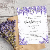 Budget bruiloft lavender violet glitter uitnodigin