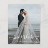 Budget bruiloft liefde en bedankt 2 foto dank u flyer (Voorkant)