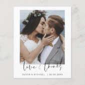 Budget Bruiloft Liefde en Bedankt Dank u Kaarten (Voorkant)