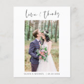 Budget Bruiloft Liefde en Bedankt Dank u Kaarten (Voorkant)