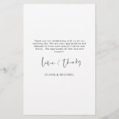 Budget Bruiloft Liefde en Bedankt Dank u Kaarten (Achterkant)