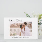 Budget Bruiloft Liefde en Bedankt Dank u Kaarten (Staand voorkant)