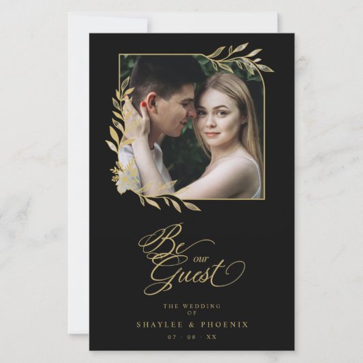 Budget Bruiloft Luxe Gouden Takken Frame Foto (Voorkant)
