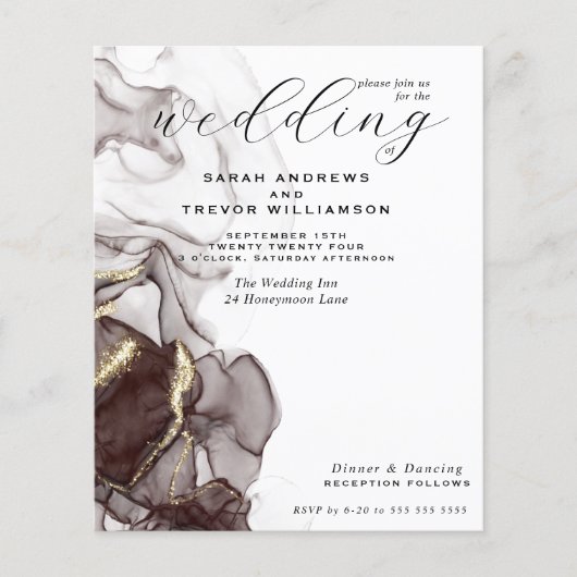 Budget Bruiloft Mahonie Alcohol Inkt (Voorkant)