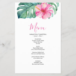 Budget Bruiloft Menu Tropische Hibiscus