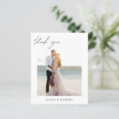 Budget bruiloft minimalistische foto dank u kaarte (Staand voorkant)