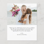 Budget bruiloft minimalistische foto dank u kaarte (Achterkant)