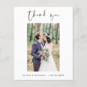 Budget bruiloft minimalistische foto dank u kaarte (Voorkant)