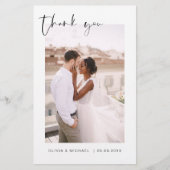 Budget bruiloft minimalistische foto dank u kaarte (Voorkant)