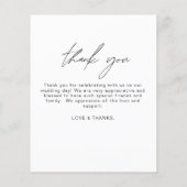 Budget bruiloft minimalistische foto dank u kaarte (Achterkant)