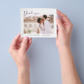 Budget bruiloft minimalistische foto dank u kaarte flyer (Hand)