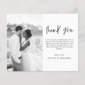 Budget bruiloft minimalistische foto dank u kaarte flyer (Voorkant)