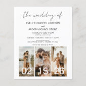 Budget bruiloft minimalistische QR code uitnodigin (Voorkant)