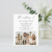 Budget bruiloft minimalistische QR code uitnodigin (Staand voorkant)