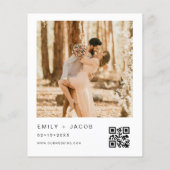 Budget bruiloft minimalistische QR code uitnodigin Flyer (Achterkant)