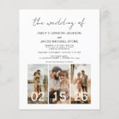 Budget bruiloft minimalistische QR code uitnodigin Flyer (Voorkant)