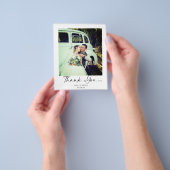 Budget bruiloft minimalistische script foto dank u flyer (Hand)