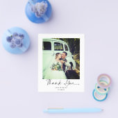 Budget bruiloft minimalistische script foto dank u flyer (Enkel)