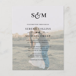 Budget Bruiloft Monogram Script Hart 2 Foto Flyer