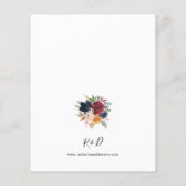 Budget Bruiloft Navy, Burgundy, Roze & Perzik Bloe Flyer (Achterkant)