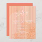 BUDGET bruiloft nodigt Abstract oranje strand uit (Voorkant / Achterkant)