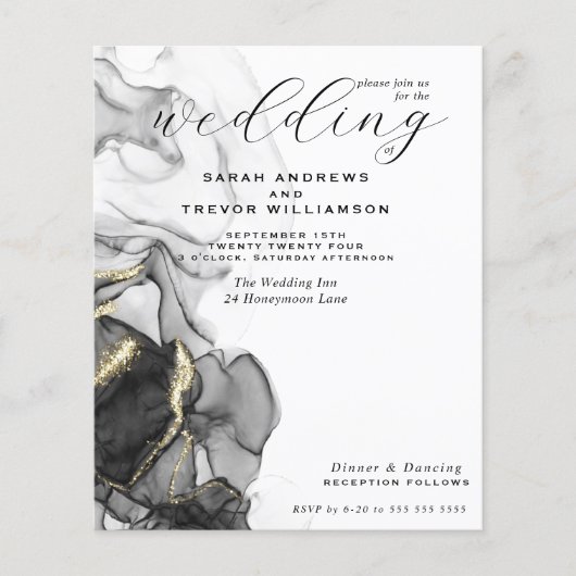 Budget Bruiloft Onyx Zwart Alcohol Inkt (Voorkant)