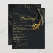 Budget bruiloft prachtige zwarte en gouden varens (Voorkant / Achterkant)