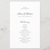 Budget bruiloft programma elegante kalligrafie flyer (Voorkant)