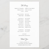 Budget bruiloft programma elegante kalligrafie flyer (Achterkant)