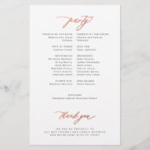 Budget bruiloft programma roos gouden script elega flyer (Achterkant)