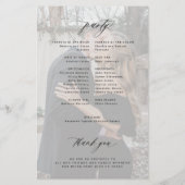 Budget bruiloft programma wit zwart elegante foto flyer (Achterkant)