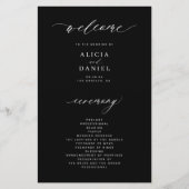 Budget bruiloft programma zwart wit elegante foto flyer (Voorkant)