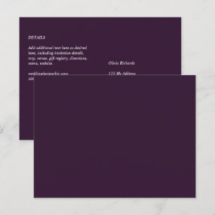 BUDGET Bruiloft PRUIM PAARS Monochroom Eenvoudig Briefkaart
