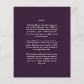 BUDGET Bruiloft PRUIM PURPER Monochroom Eenvoudig Flyer (Achterkant)