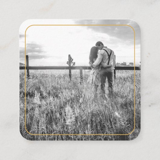 BUDGET bruiloft QR-code Foto RSVP behuizing Kaart Vierkante Visitekaartje (Achterkant)