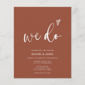 Budget Bruiloft QR Code Verbrande Sinaasappel Terr (Voorkant)