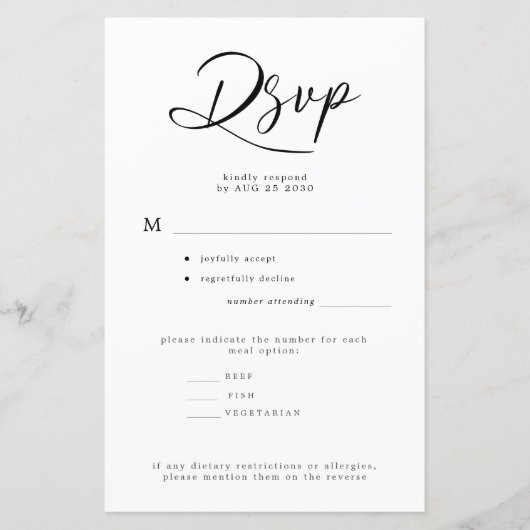 Budget bruiloft reactie eenvoudige maaltijd opties (Voorkant)