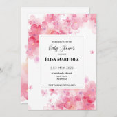 budget bruiloft roze floral romantic baby shower save the date (Voorkant / Achterkant)