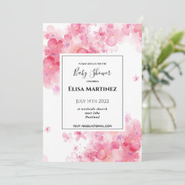 budget bruiloft roze floral romantic baby shower save the date