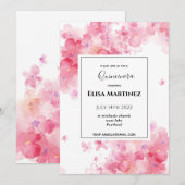 budget bruiloft roze roemeense romantische quincea save the date (Voorkant / Achterkant)