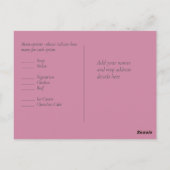Budget Bruiloft RSVP Glitter Roze Briefkaart (Achterkant)