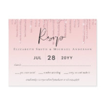 Budget Bruiloft RSVP Glitter Roze
