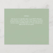 BUDGET bruiloft Sage Green Monochrome Wedding RSVP Flyer (Achterkant)