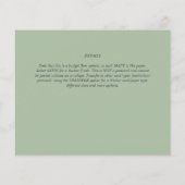 BUDGET bruiloft Sage Green Monochrome Wedding RSVP Flyer (Achterkant)