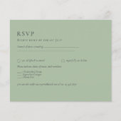 BUDGET bruiloft Sage Green Monochrome Wedding RSVP Flyer (Voorkant)