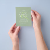 BUDGET Bruiloft Salie Appelgroen Monochroom Tekst Flyer (Hand)