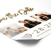 Budget Bruiloft Save The Date 3 Foto Collage Afdruk (Hoek)