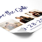 Budget Bruiloft Save The Date 3 Foto Collage Afdruk (Hoek)