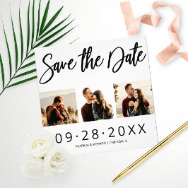 Budget Bruiloft Save The Date 3 Foto Collage Afdruk