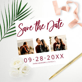 Budget Bruiloft Save The Date 3 Foto Collage Afdruk
